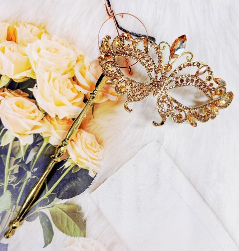 Champagne masquerade mask - champagne,