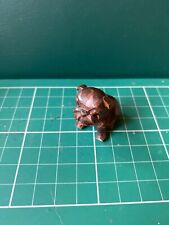 Vintage English Bulldog  Miniature 1" Hand Carved Wooden Figurine Statue