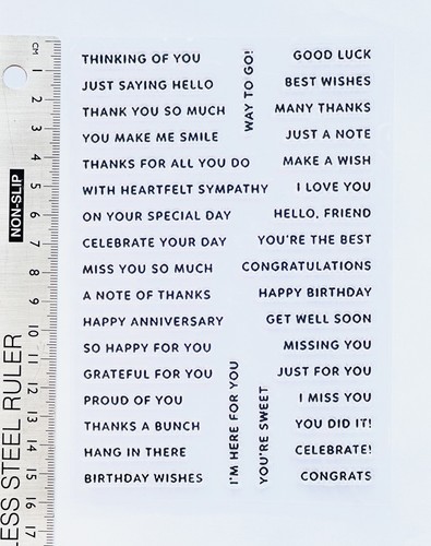 Clear rubber stamp words