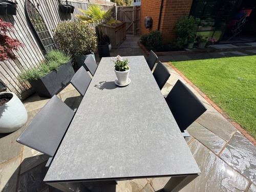 Modern grey metal patio - grey,