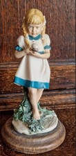 CAPODIMONTE YOUNG GIRL BALANCING EGG ON SPOON FIGURINE SIGNED VITTORIO TESSARO
