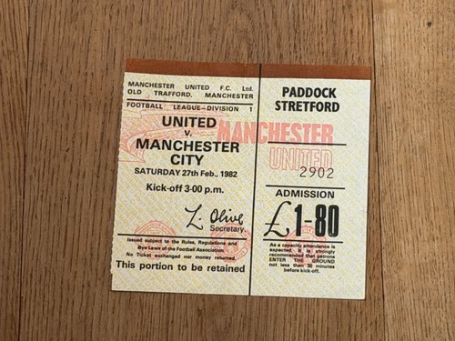 Ticket 1981 manchester - ticket, 1981/82