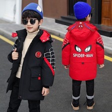 Boys Spiderman Hooded Jacket Winter Coat Kids Parka Outerwear NEW  UK 2025 HOT