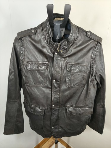 Hugo boss mens leather jacket - leather,