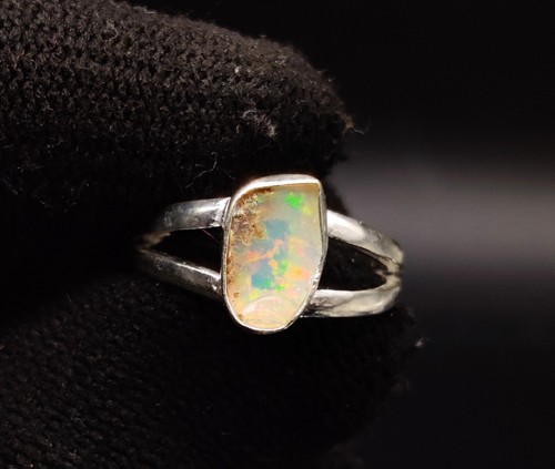Raw fire ethiopian opal ring - raw,