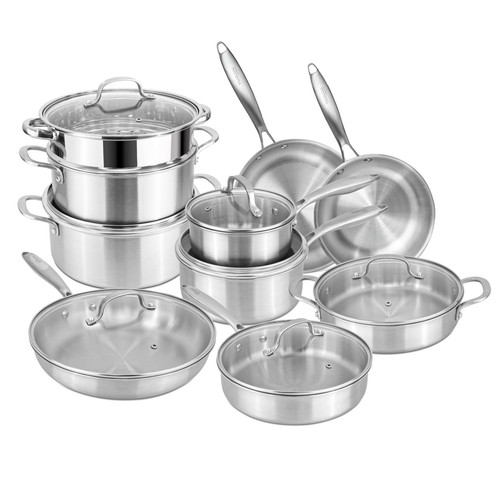 Stainless steel cookware - stainless, set