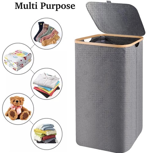 Large bamboo laundry hamper - large,