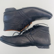 Mens Black Leather Chukka
