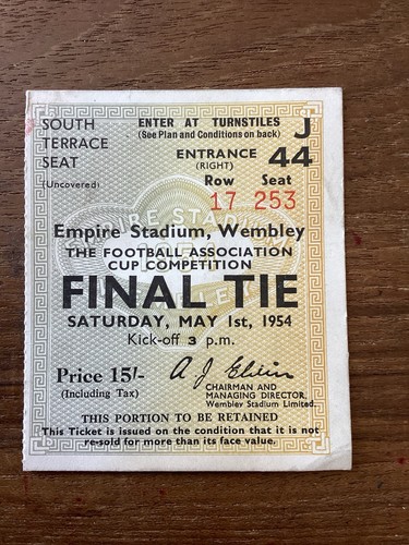 1954 cup final genuine - 1/5/1954,