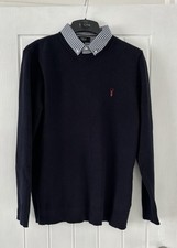 Men's Next Blue Long Sleeve Collared Jumper Size L Smart Casual