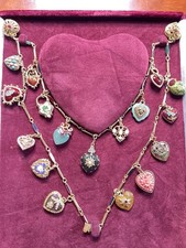 Joan Rivers Hearts and Flowers 26" Necklace, 19 Charms with BOX