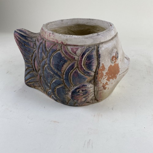 Terracotta fish planter pot - planter,