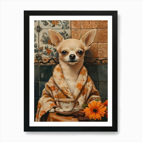 Spa chihuahua art print - spa,