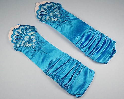 Fingerless stretch satin - stretch, &