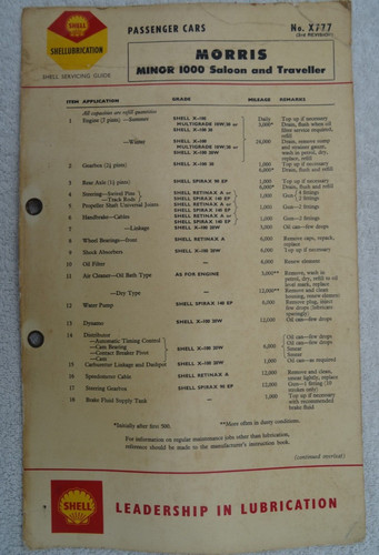 Shell servicing guide x777 - shell,