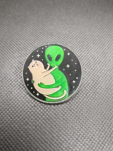 Alien cat acrylic pin badge - alien,
