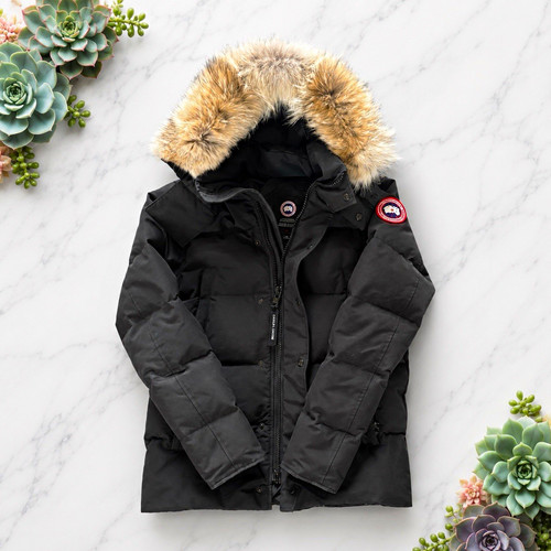 Canada black hooded down - g,