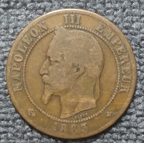 1863 france centimes - 10,