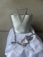 Roger Vivier Silver Crystal Chain Bag