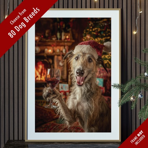 Funny dog christmas wall - funny, art