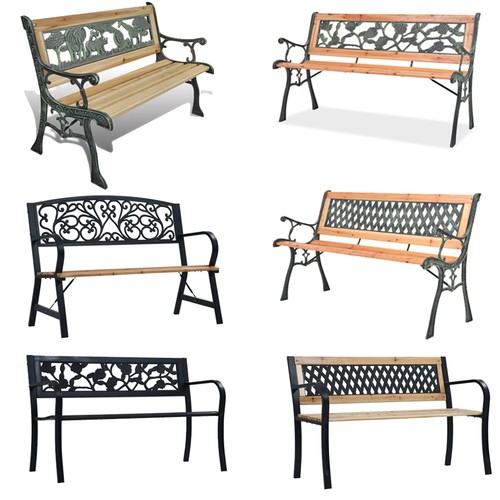 Seater garden bench steel - 2/3,