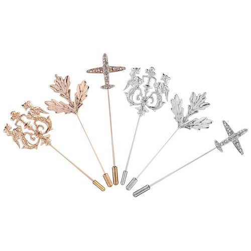 6pcs alloy tie - pins, collar