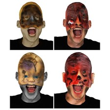 LATEX HALLOWEEN MASK ADULTS HORROR GORY FACE FLESH NIGHTMARE SCAR FANCY DRESS