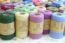 Everlasto Two Tone Bakers Twine 100m colourful craft parcel cotton stripe string