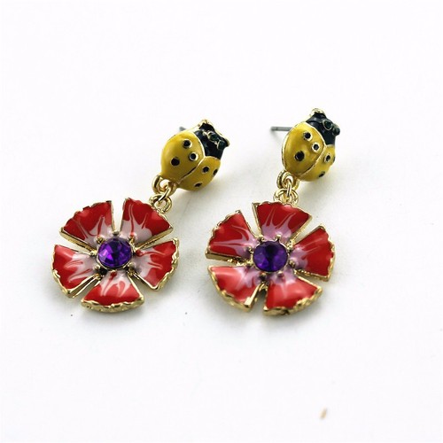Dangle earrings gold - -,