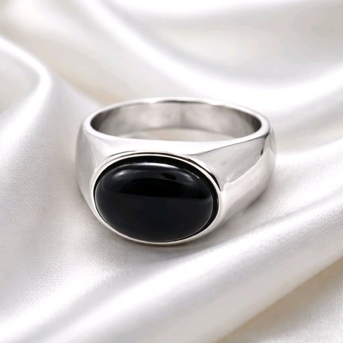 Silver signet with natural - ,