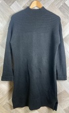 Fat Face Black Jumper Dress Knee Length Knit Pullover Size UK 12 Long Sleeved