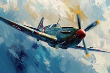 Spitfire Style Aircraft Canvas Picture Print Wall Art