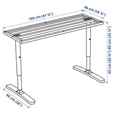 IKEA Bekant Table Underframe Legs Metal Desk Frame - BLACK (No Top 140x60cm) 