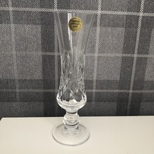 Cristal d'Arques France Clear Lead Crystal Cut Glass Flower Vase 21cm Tall