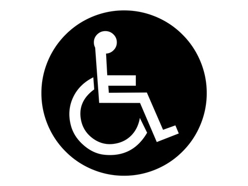 Handicap round circle sign - round,