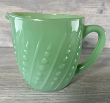 Fire King Jadeite Restaurant Ware Beaded Bead & Bar Milk Pitcher 4 1/2"