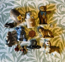 Job Lot Vintage Aged China Ornaments & Objects inc Bear Lion Fish Dog #OTR305
