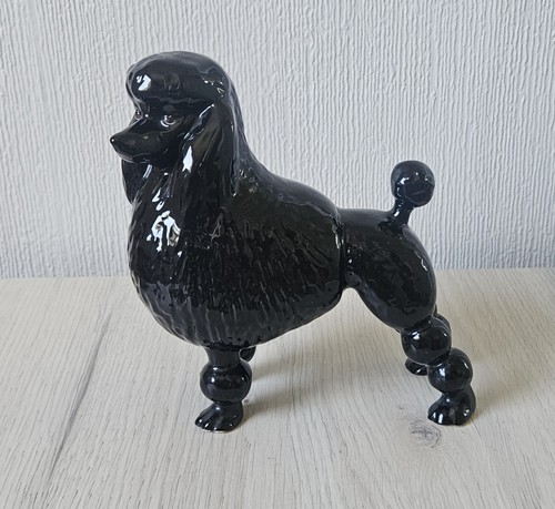 Vintage black poodle - black,