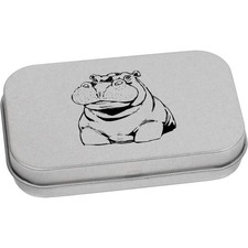 'Hippo Portrait' Metal Hinged Tin / Storage Box (TT054013)