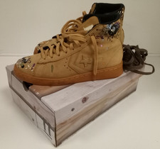 Converse Pro Leather Hi Bandulu Paint Splatters Flux 169908C Light Brown Boxed