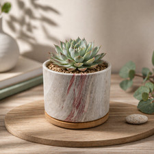 Round Ceramic Marble Effect