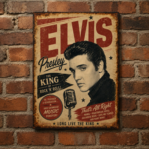 Elvis themed vintage metal