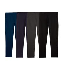 ex M*S JOGGERS STRAIGHT LEG Cotton Rich Ladies Elasticated High Rise Pants