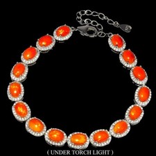 Silver Bracelet Fire Opal