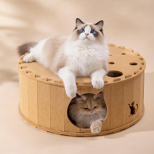 Cat tunnel bed with - tunnel, paw