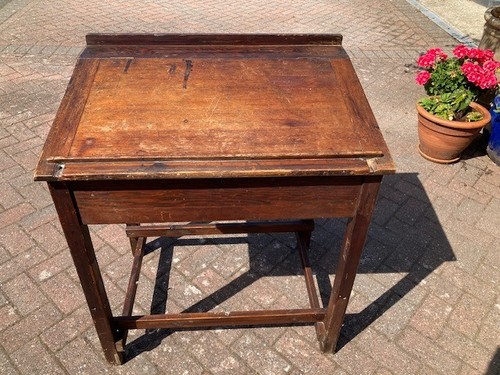 Vintage wooden teacher desk - teacher's,