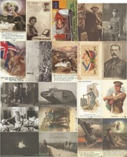 13 Double Sided Postcards World War I The Great War 1914 - 1918