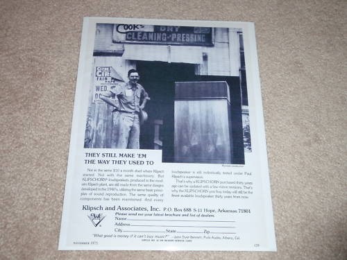Klipsch klipschorn 1975 - ad,,