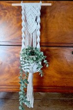 Macrame crochet plant pot holder boho wall hanging brand new