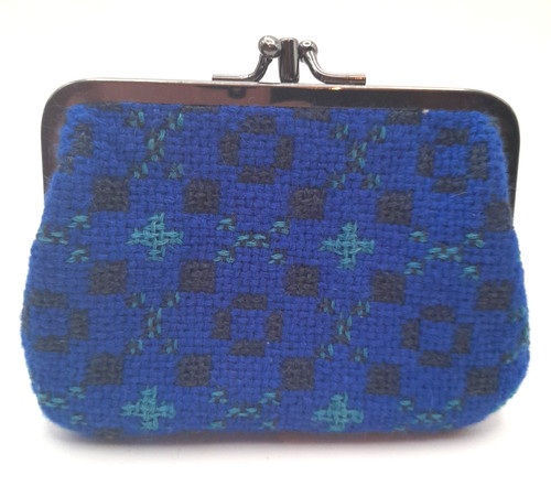Welsh tapestry coin purse - purse, blue